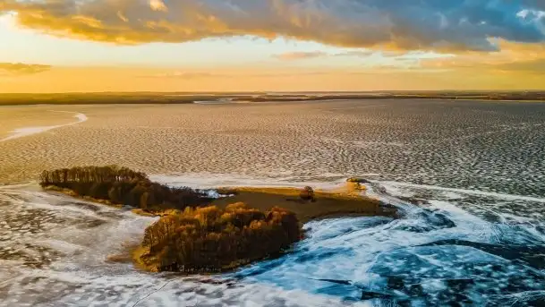 Efekt halo - zachód słońca nad jeziorem Dargin - zdjęcie 7