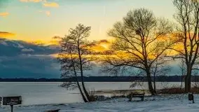 Ostatni zimowy zachód słońca, jezioro Niegocin 03.2021 - zdjęcie 14