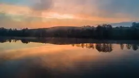 Wschód słońca z drona nad jeziorem Wojnowo - zdjęcie 6