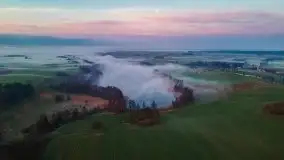 Wschód słońca z drona nad jeziorem Wojnowo - zdjęcie 28