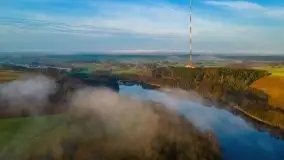 Wschód słońca z drona nad jeziorem Wojnowo - zdjęcie 31