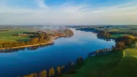 Wschód słońca z drona nad jeziorem Wojnowo - zdjęcie 20