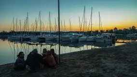 Wschód słońca nad jeziorem Bocznym, port Tło Dla Mew - zdjęcie 5