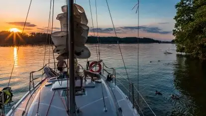 Zachód nad jeziorem Bełdany, koniec czerwca 2021 r.