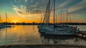 Zachód słońca nad jeziorem Bocznym, czerwiec 2021 r. - zdjęcie 1