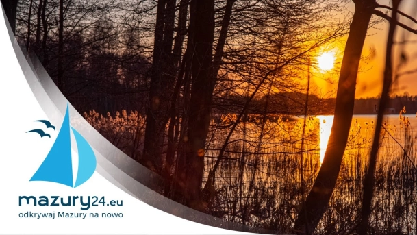 Kwietniowy zachód słońca, jez. Kisajno, Piękna Góra