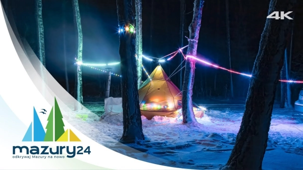 Zimowy biwak nad jeziorem Dargin, grudzień 2022, 4K