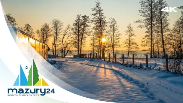 Zimowe Mazury, port Nowy Harsz, Dargin, 4K