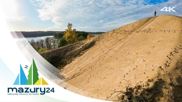 Dynamiczne latanie nad Mazurami, góra Piaskowa w Starych Juchach, 4K