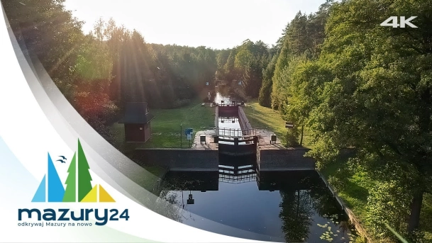 Mazury z drona, śluza Przerwanki i okolice z drona FPV, 4K