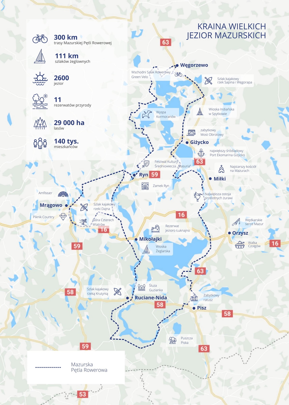 Rowerem przez Mazury. Gdzie możemy dojechać na 