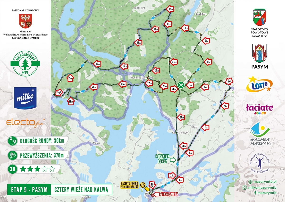 Cykl Milko Mazury MTB zagości w malowniczym Pasymiu