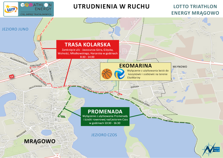 Zawody triathlonowe w Mrągowie